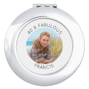 Modern Minimalist 40 & Fabulous Photo Compact Mirror