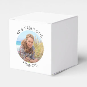 Modern Minimalist 40 & Fabulous Photo Favor Boxes