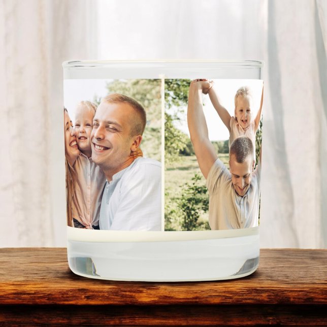 Modern Minimalist 4 Photo Custom Scented Candle (Creator Uploaded)