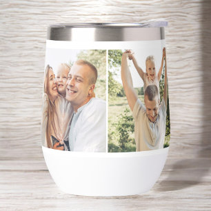 Modern Minimalist 4 Photo Custom Thermal Wine Tumbler