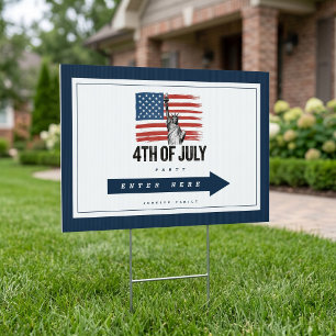 Modern Minimalist 4th of July Patriotic BBQ Party Sign