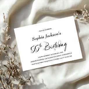 Modern Minimalist 55th Birthday Party Invitation
