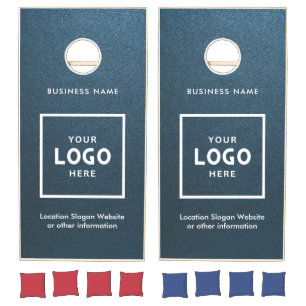 Modern Minimalist Abstract Business Logo Branded Cornhole Set