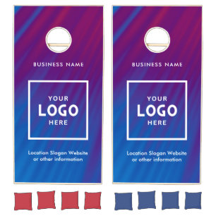 Modern Minimalist Abstract Business Logo Branded Cornhole Set