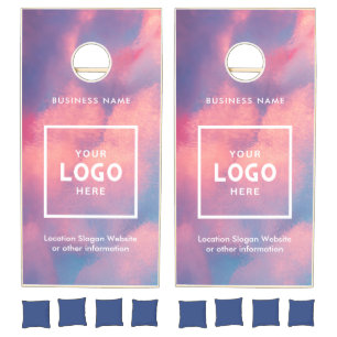 Modern Minimalist Abstract Business Logo Branded  Cornhole Set