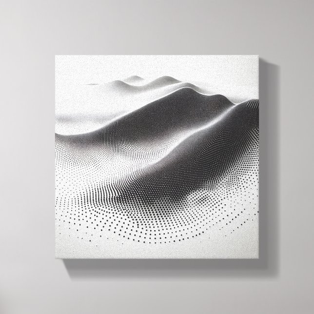 Modern Minimalist Abstract Dotted Landscape - 3D  Canvas Print (Front)