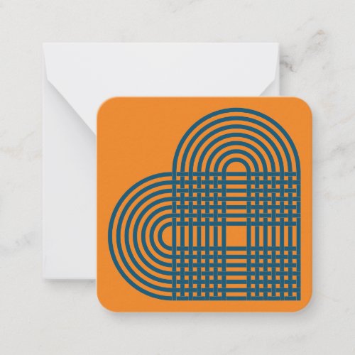 Modern Minimalist Abstract Heart Geometric Note Card