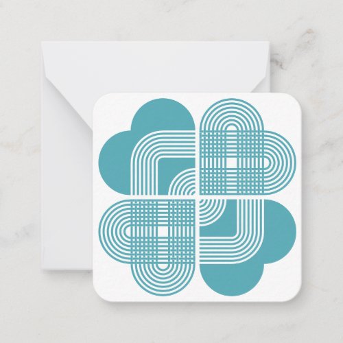 Modern Minimalist Abstract Heart Geometric Note Card