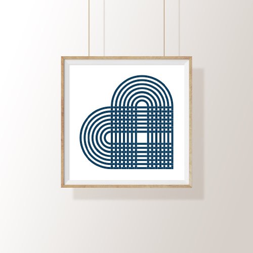 Modern Minimalist Abstract Heart Geometric Poster
