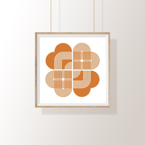 Modern Minimalist Abstract Heart Geometric Poster