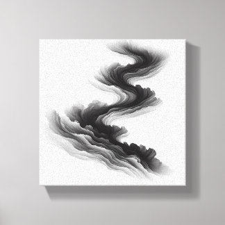 Modern Minimalist Abstract Layered Flow - Smoke  Canvas Print