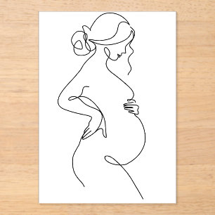 Modern Minimalist Abstract Line Art Drawing Poster Acrylic Invitations