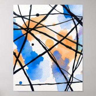 Modern Minimalist Abstract Line Art Poster