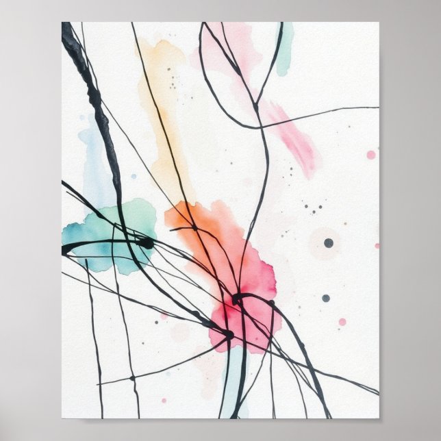 Modern Minimalist Abstract Line Art Poster (Front)