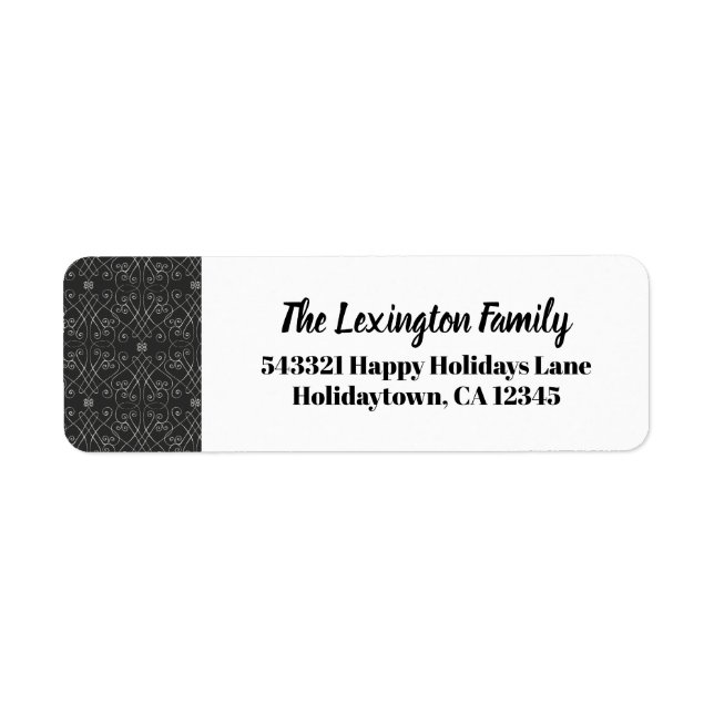 Modern Minimalist Abstract Pattern Holiday Address Label (Front)