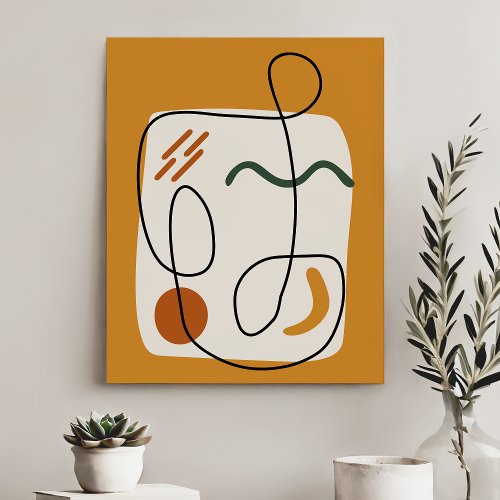 Modern Minimalist Abstract Shapes And Lines Faux Canvas Print