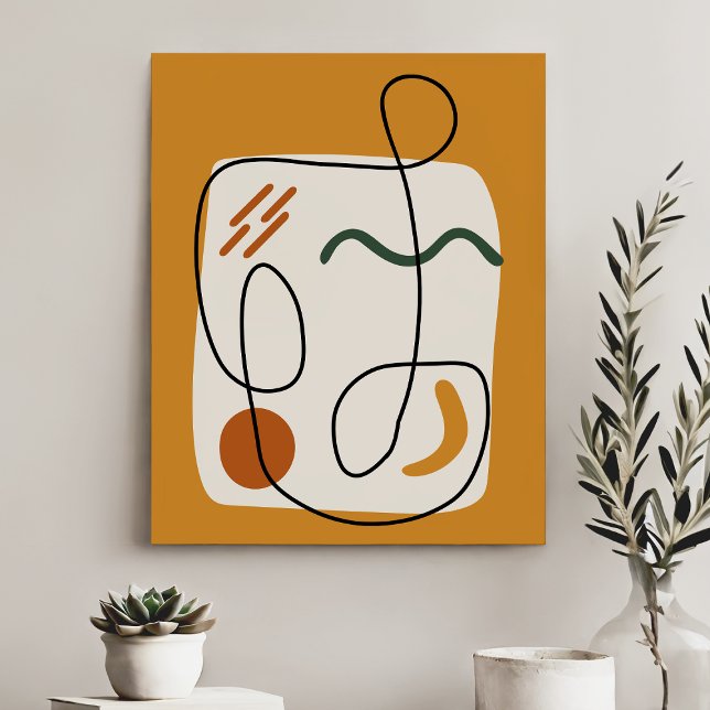Modern Minimalist Abstract Shapes And Lines Faux Canvas Print (Creator Uploaded)