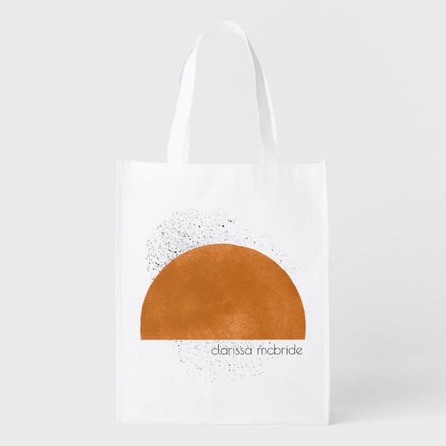Modern Minimalist Abstract Sun Grocery Bag (Front)