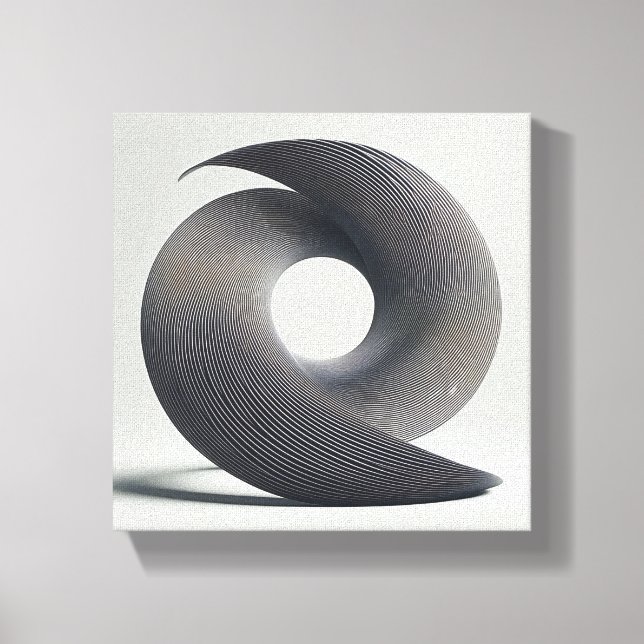 Modern Minimalist Abstract Twisted Spiral - 3D  Canvas Print (Front)