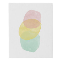 Modern Minimalist Abstract Watercolor Pastel Shape Faux Canvas Print