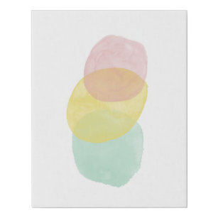 Modern Minimalist Abstract Watercolor Pastel Shape Faux Canvas Print