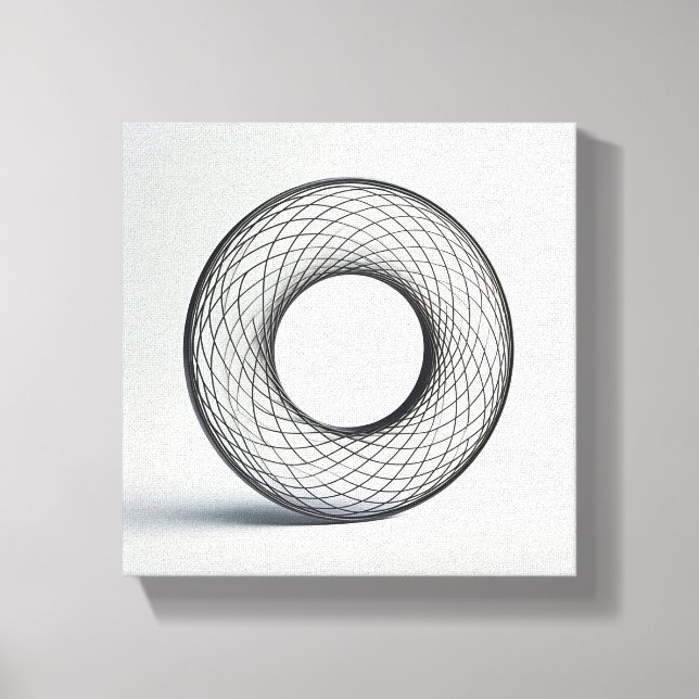 Modern Minimalist Abstract Wireframe Cubes - 3D  Canvas Print (Front)