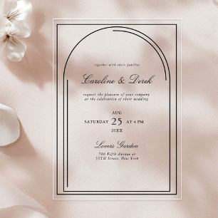 Modern Minimalist Acrylic Wedding Arch Border Acrylic Invitations