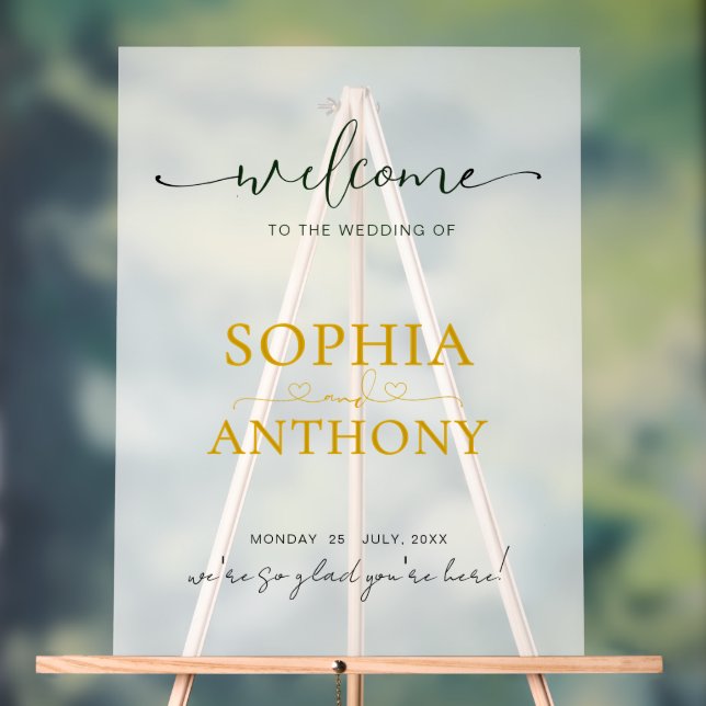 Modern Minimalist Acrylic Wedding Welcome Sign (Neutral)