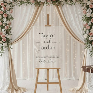 Modern Minimalist Acrylic Wedding Welcome Sign