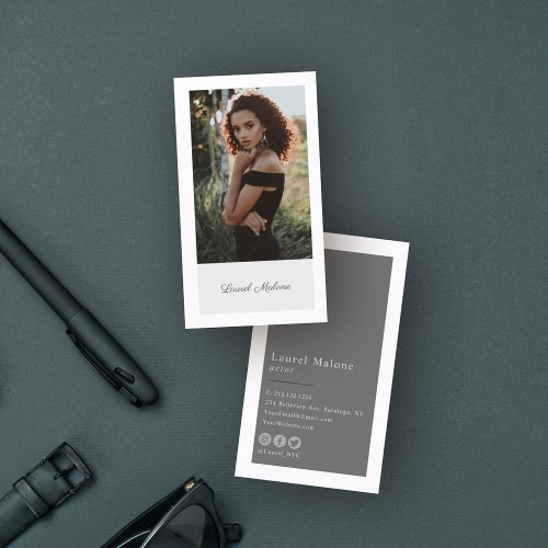 Modern Minimalist Actor Model Social Media Business Card