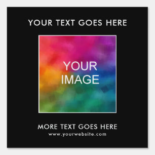 Modern Minimalist Add Photo Image Logo Black Yard Sign