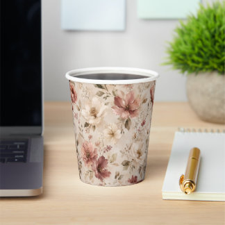 Modern Minimalist Aesthetic Nature Artwork Paper Cups