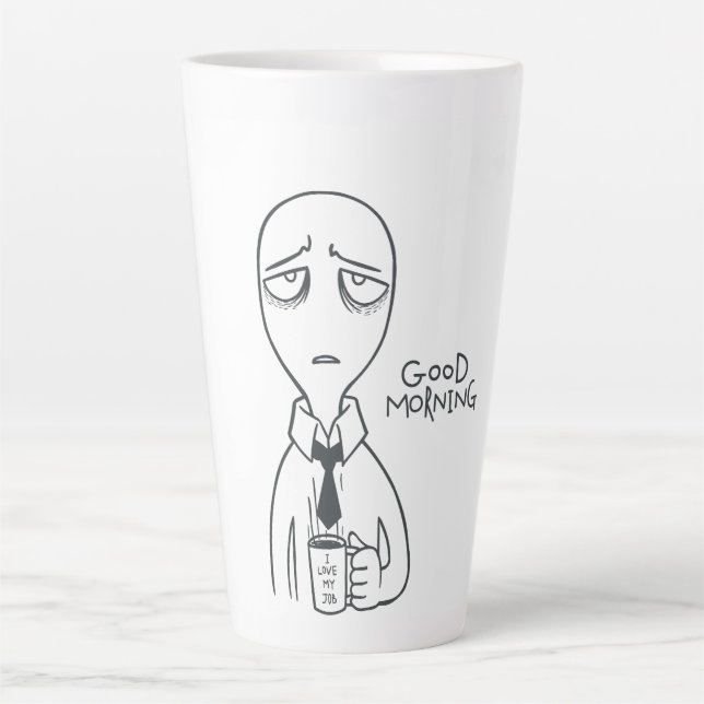 Modern Minimalist Alien Latte Mug - Artistic Hand (Front)