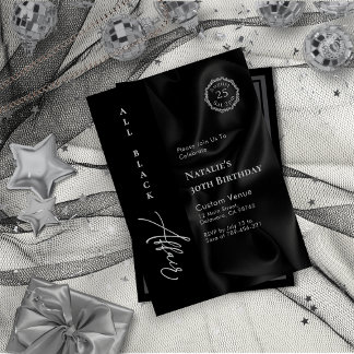 Modern Minimalist All Black Attire Formal Affair Invitation