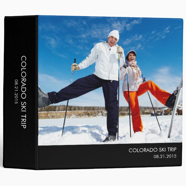 Modern Minimalist All Purpose Photo Album - Black Binder (Front/Spine)