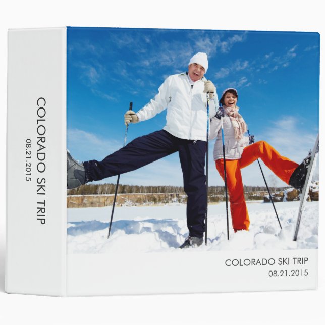 Modern Minimalist All Purpose Photo Album - White 3 Ring Binder (Front/Spine)