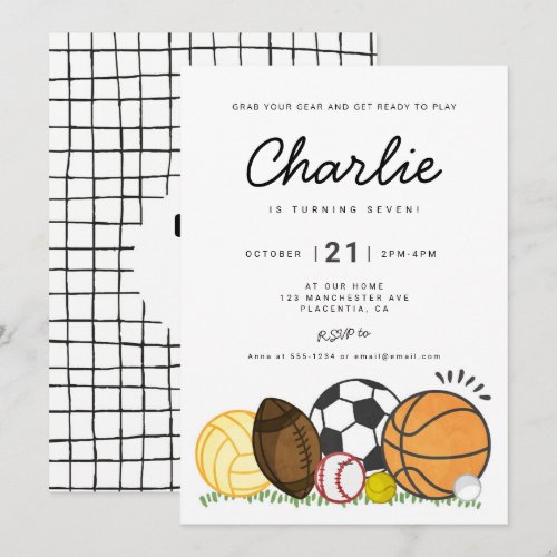 Modern Minimalist All Star Sports birthday Party