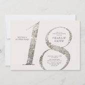 Modern minimalist all white party 18th birthday invitation (Front)