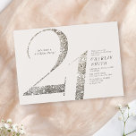 Modern minimalist all white party 21st birthday invitation<br><div class="desc">Modern minimalist 21st birthday party invitation features stylish faux cream white glitter number 21 and your party details in charcoal black classic serif font on light cream background, simple and elegant, great adult milestone all white birthday party invitation. the background color can be changed to any color of your choice....</div>