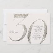 Modern minimalist all white party 30th birthday invitation (Front)