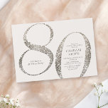 Modern minimalist all white party 80th birthday invitation<br><div class="desc">Modern minimalist 80th birthday party invitation features stylish faux cream white glitter number 80 and your party details in charcoal black classic serif font on light cream background, simple and elegant, great adult milestone all white birthday party invitation. the background color can be changed to any color of your choice....</div>