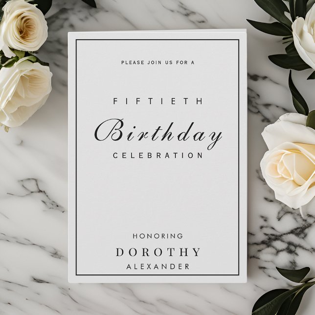 Modern Minimalist ANY Milestone Adult Birthday Invitation (Creator Uploaded)