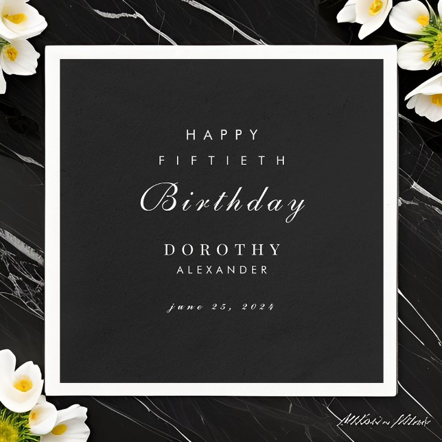 Modern Minimalist ANY Milestone Adult Birthday Napkins (Creator Uploaded)