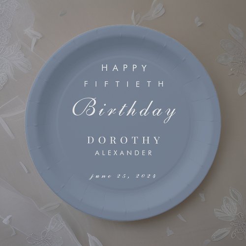 Modern Minimalist ANY Milestone Adult Birthday Paper Plates
