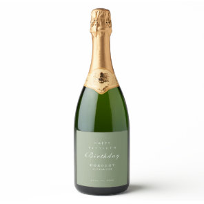 Modern Minimalist ANY Milestone Adult Birthday Sparkling Wine Label