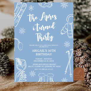 Modern Minimalist Apres Ski Birthday Weekend Invitation