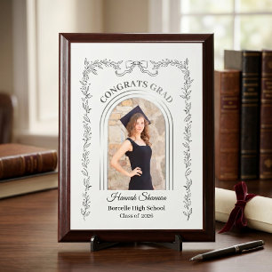 Modern Minimalist Arch Photo Class of 2026 Award Plaque