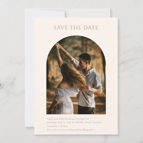Modern Minimalist Arch Photo Wedding Save The Date