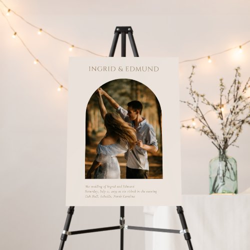 Modern Minimalist Arch Photo Wedding Sign