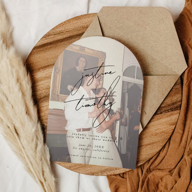 Modern Minimalist Arch Save the Date Invitation (Creator Uploaded)